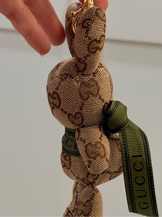 Keychain Bunny Plush Bag Charm Brown Logo Monogram Rabbit - NEW Purse Accessory main image 2